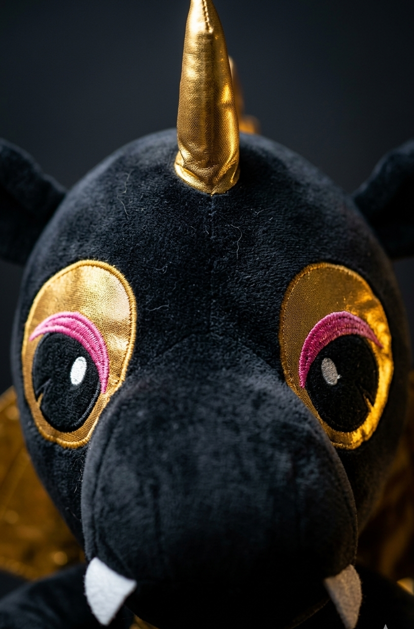Draco — Black & Gold Dragon Plush